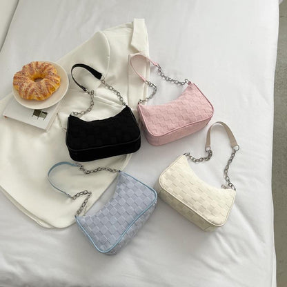 Korean Canvas Plush Crossbody Bag - Women's Trendy Square Shoulder Bag with Zipper Pocket