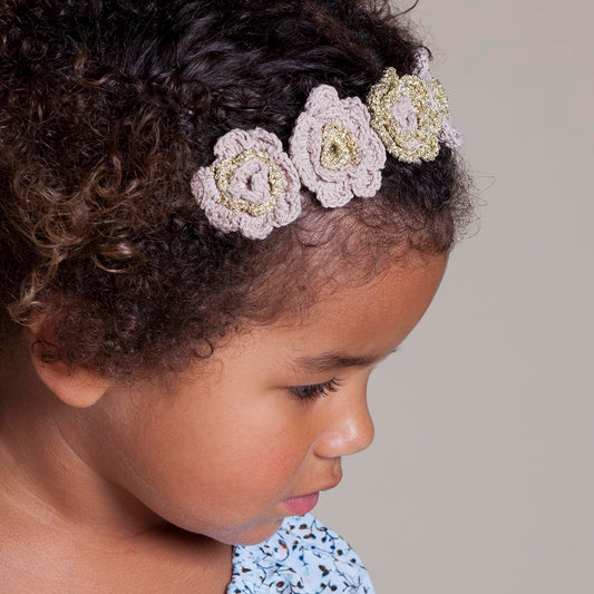 Peppercorn Kids Girls Flower Crown Headband (Age 3-8 Years) - Unique Design, Artisan Knit Hairband for Toddlers and Young Girls