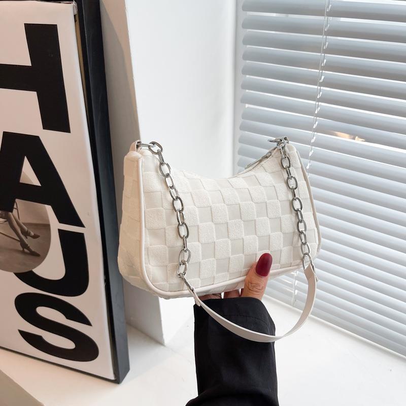 Korean Canvas Plush Crossbody Bag - Women's Trendy Square Shoulder Bag with Zipper Pocket