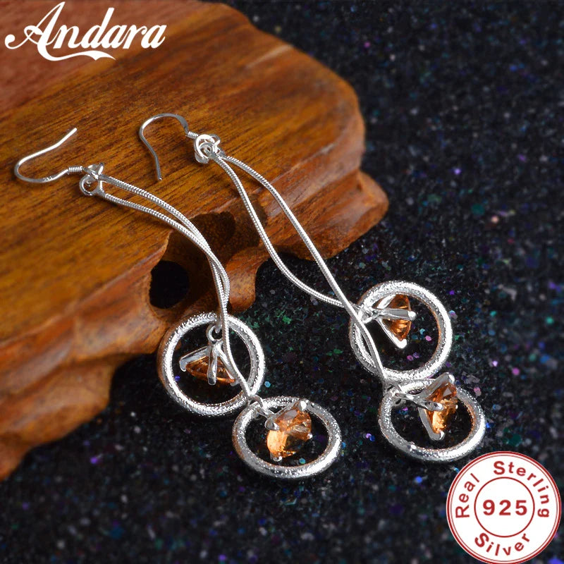 Andara 925 Sterling Silver Crystal Zircon Stud Earrings | Elegant Wedding Jewelry for Women