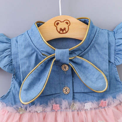 Modern Cool Design Baby Girl Tulle Toddler Dresses Infant Clothing Party tutu Dress 0-2Y For Girls In Elegant Princess Design