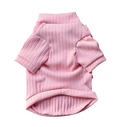 Pink Bow Cotton Turtleneck