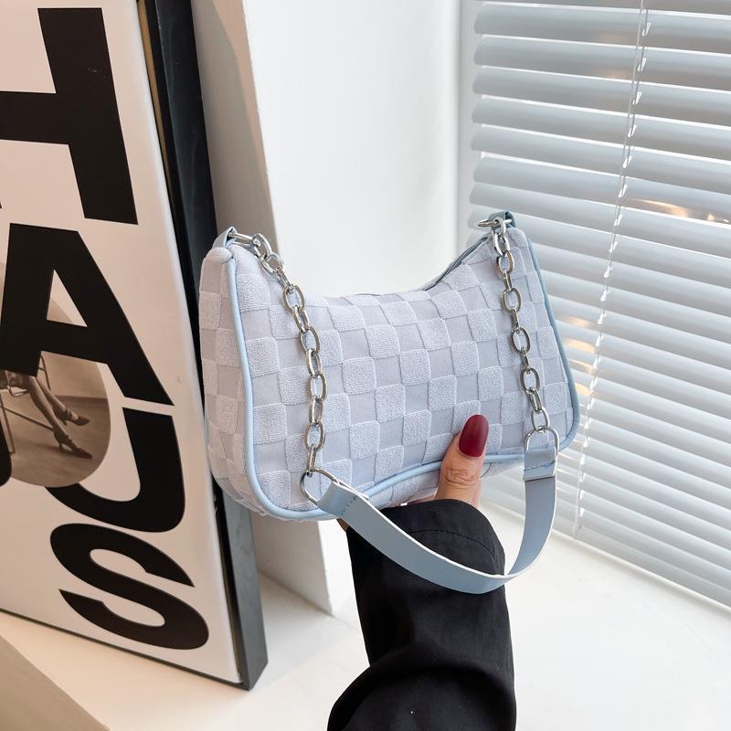 Korean Canvas Plush Crossbody Bag - Women's Trendy Square Shoulder Bag with Zipper Pocket