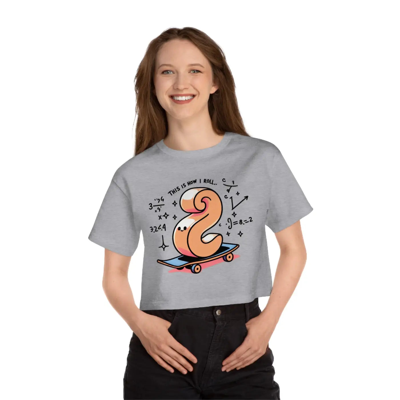 Cute Skateboard Graphic Cropped T-shirt - Dipaliz