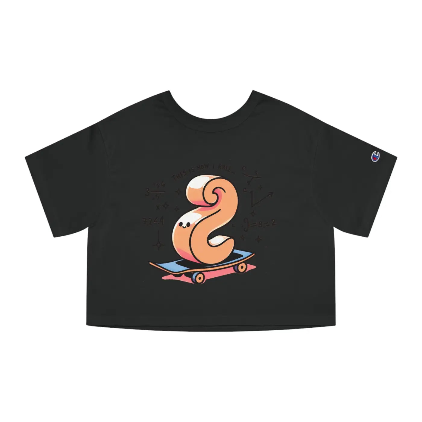 Cute Skateboard Graphic Cropped T-shirt - Dipaliz