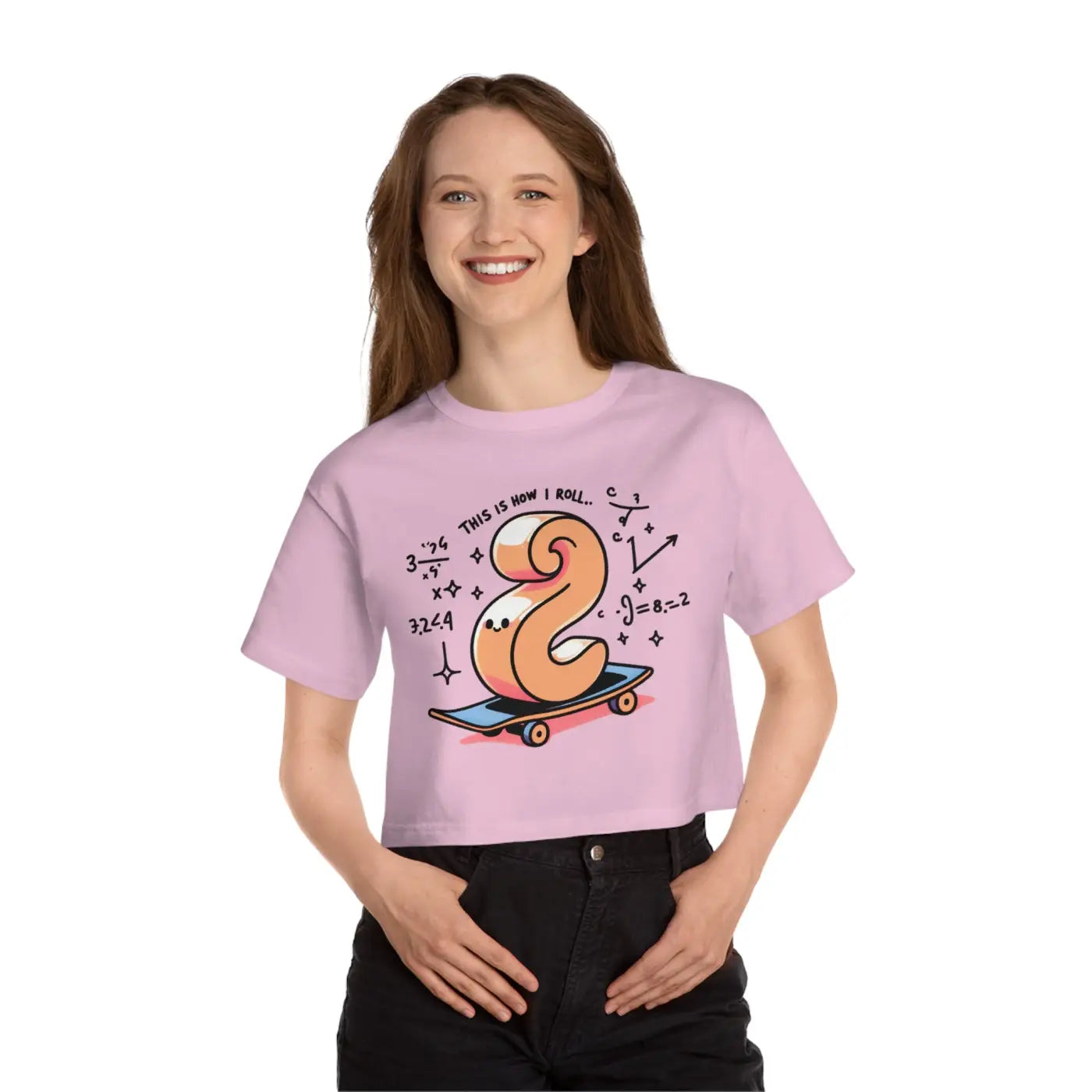 Cute Skateboard Graphic Cropped T-shirt - Dipaliz