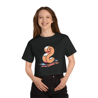 Cute Skateboard Graphic Cropped T-shirt - Dipaliz