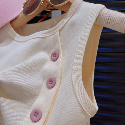 Summer Baby Girl Fashion T-Shirt and Cargo Pants Set - # GIAA212310017